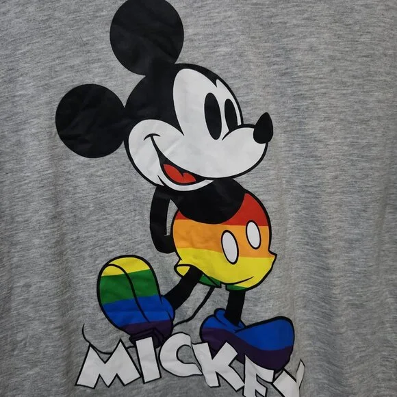 Disney Pride Rainbow Mickey Mouse Graphic Tee Multi Color Size Extra Large - Picture 3 of 6